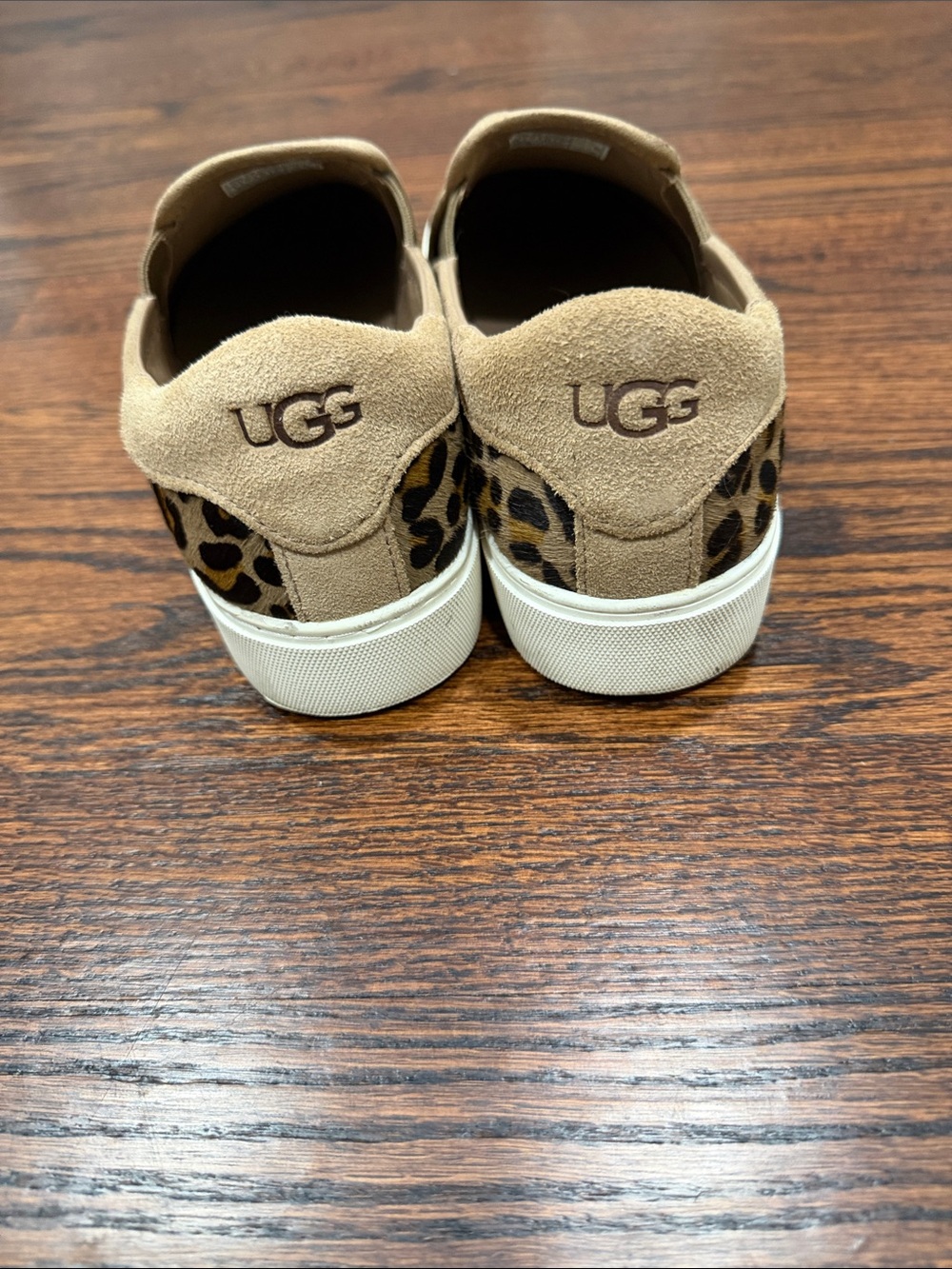 UGG Leopard-Print Slip On Sneakers in Tan and Black - Picture 4 of 5